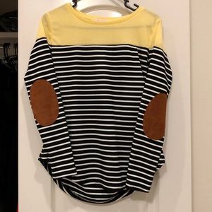 Long sleeve Yellow with Black and White stripes
